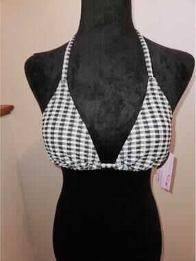 Women's Sparkle Gingham Texture Triangle Bikini Top - Wild Fable XXS (00) - BNWT